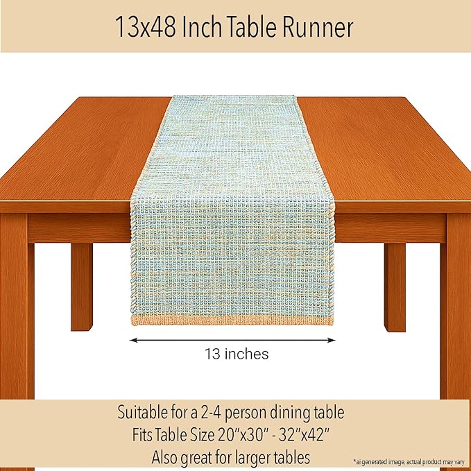 Chardin home Natural Jute Table Runner 13x48 Inch – Vintage Boho Rustic Table - Image 4