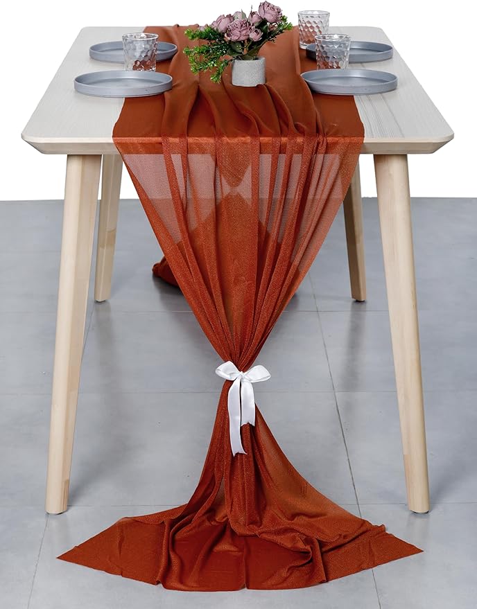 MDS 20 Pack 10ft Chiffon Table Runner 29 x 120 Inches Sheer Wedding Runner - Image 7