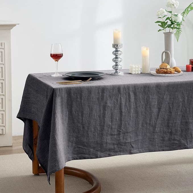 EVERLY 100% Pure Linen Rectangle Tablecloths 60x108Inches - Image 5