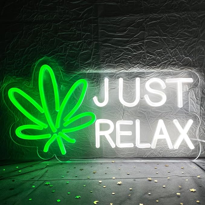 JUST RELAX Neon Sign Led Wall Decor Man Cave Neon Light Up Signs Wall Art by Keello