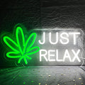 JUST RELAX Neon Sign Led Wall Decor Man Cave Neon Light Up Signs Wall Art by Keello