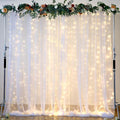 Sheer Backdrop Curtain with Lights String by Suppromo