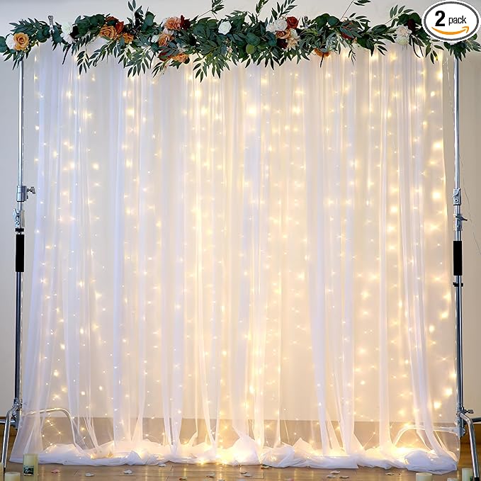 White Tulle Backdrop Curtain by Suppromo