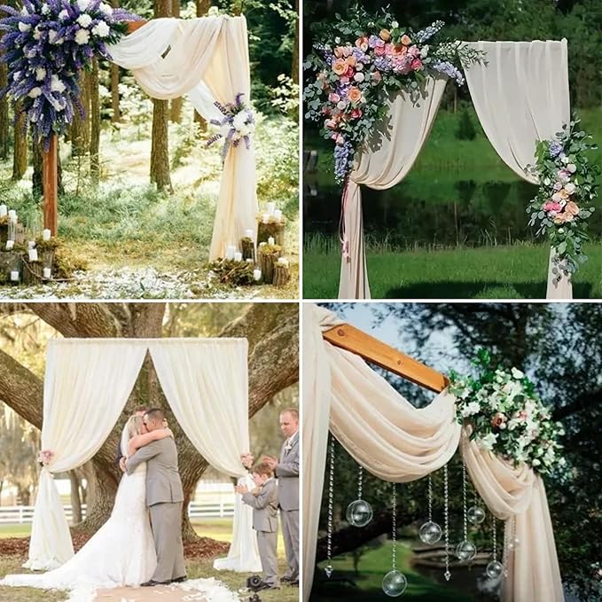 8 Panels Wedding Arch Draping Fabric 28" x 20Ft Wedding Arch Drapes Chiffon - Image 7