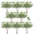 80 Pcs Mixed Eucalyptus Leaves Stems Bulk Artificial Silver Dollar Leaves by Zekonan