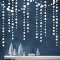46 Ft White Iridescent Circle Dots Garland Hanging Holographic Polka Dots by pinkblume