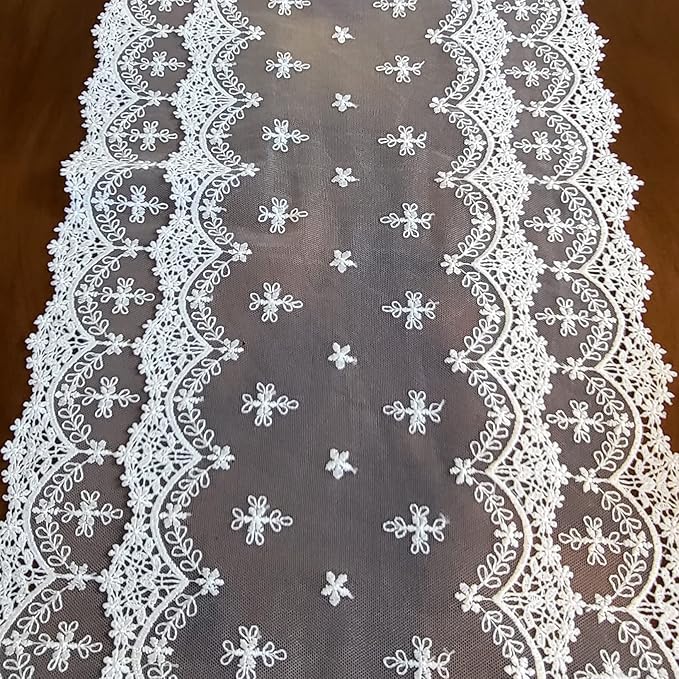 Inicia Table Lace Runner 12×70 inch Embroidered - Image 5