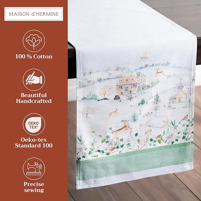 Maison d' Hermine Table Runner 100% Cotton Double Layer Table Runners 72 inches - Image 2
