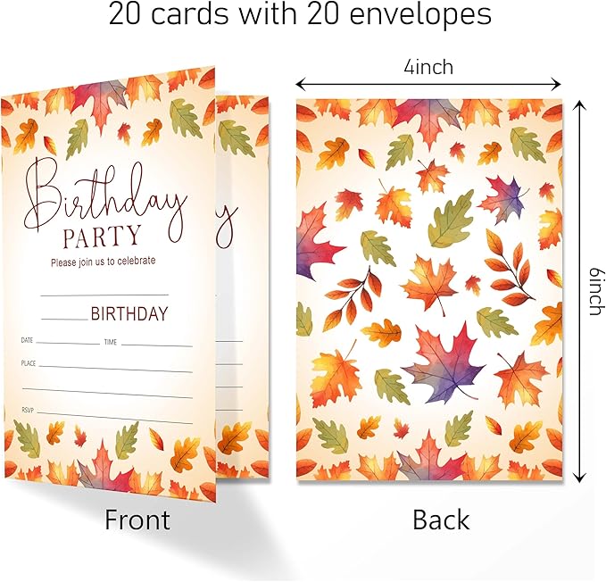 Fall Birthday Invitation Cards - Image 2