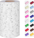 Glitter Tulle Rolls, 6” by 50 Yards Sequin Tule Netting Fabric Tulle by ICOSHOW