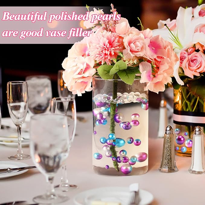150 Pieces Vase Filler Faux Pearls Vase Makeup Beads No Hole Gloss Bead Mixed - Image 5