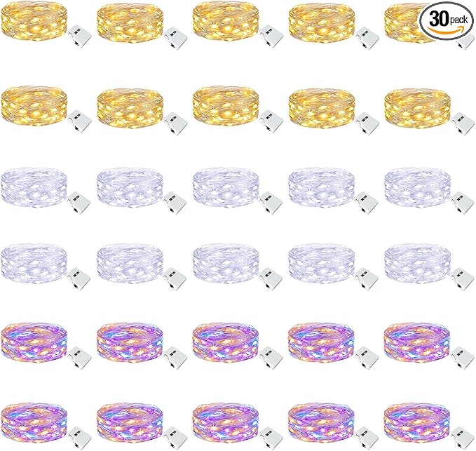 btfarm 30 Pack Fairy Lights Battery Operated, 7ft 20 Led Twinkle Lights String by btfarmdecorativelighting