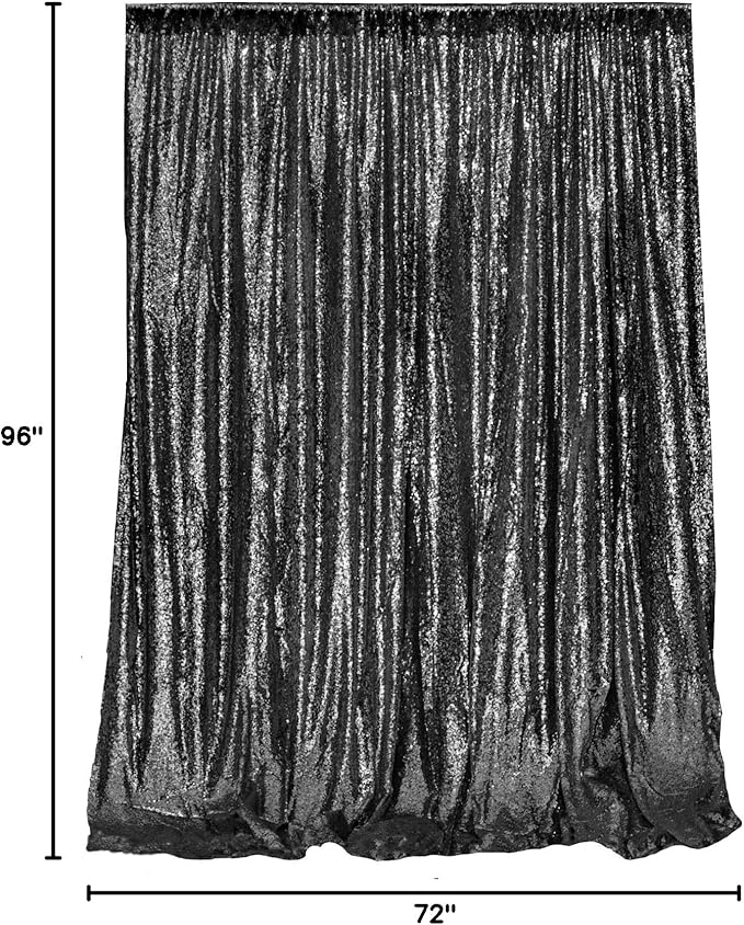 JYFLZQ Black Sequin Backdrop Curtains 6ft x 8ft 1 Panel Halloween Backdrop - Image 10