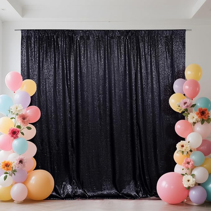 SquarePie Sequin Backdrop Curtain Less See Through Thick Background - Image 5