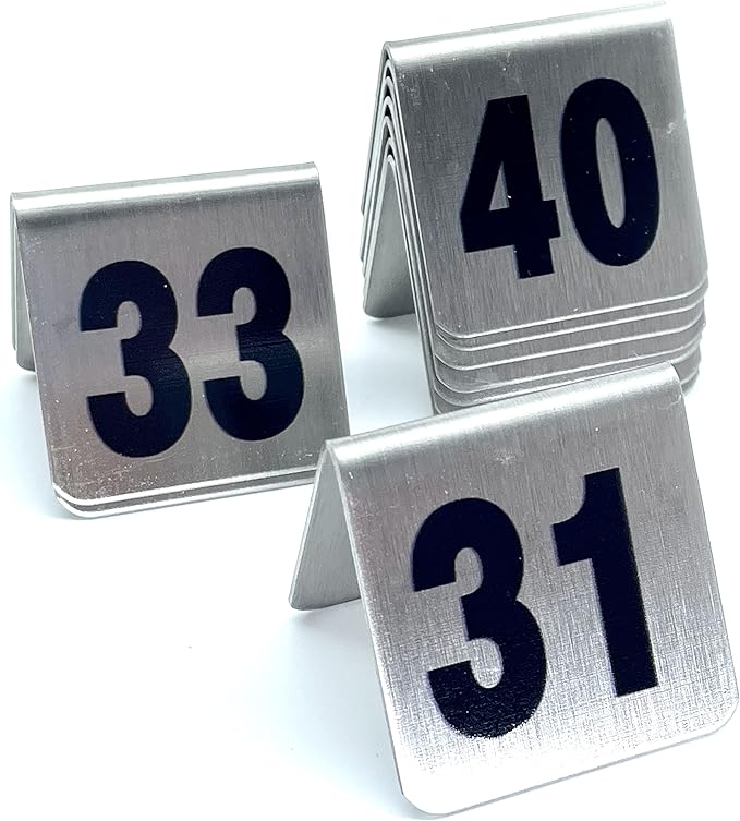10 Pcs Metal Place Cards Stackable Tent Style Table Numbers，Place Card Holders by TRUEWON