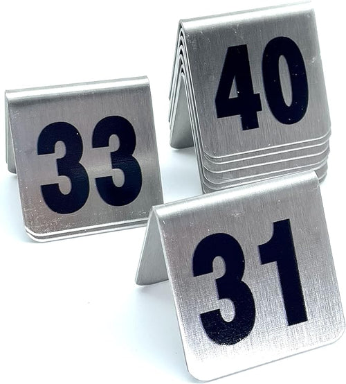 10 Pcs Metal Place Cards Stackable Tent Style Table Numbers，Place Card Holders by TRUEWON