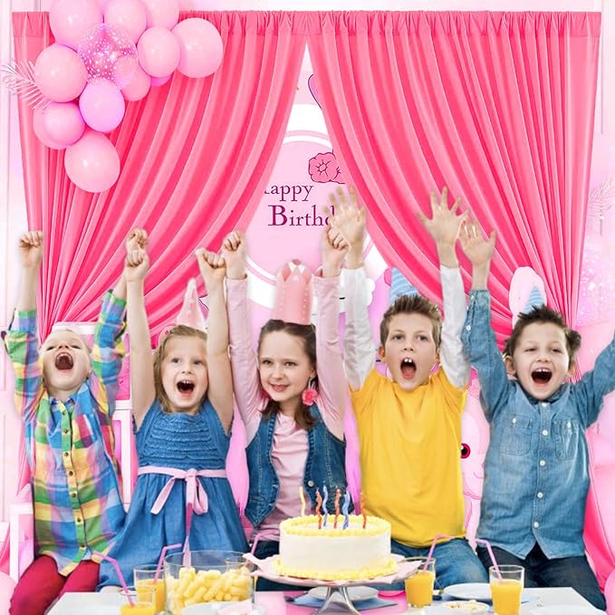 10 x 10 Feet Pink Backdrop Curtain - Image 4