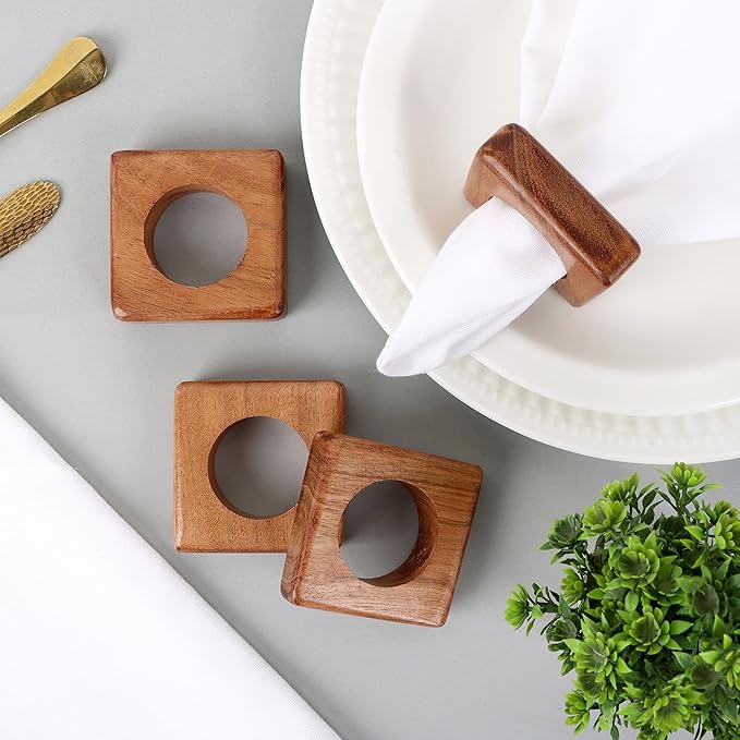Wooden Napkin Rings Set of 12 Fall Decor - Image 6