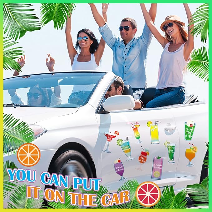 Xuhal 25 Pieces Tropical Drink Cruise Door Decorations Funny Magnetic Cruise - Image 5