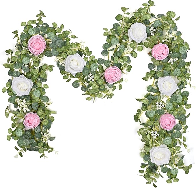 Waipfaru 2Pack 6.07FT Artificial Eucalyptus Garland by Waipfaru