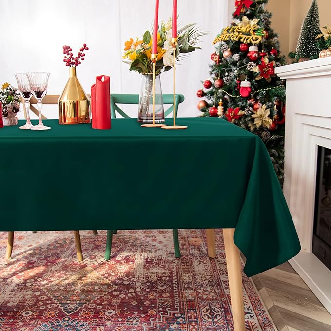 Fitable Rectangle Tablecloth Stain and Wrinkle Resistant Washable Polyester - Image 3