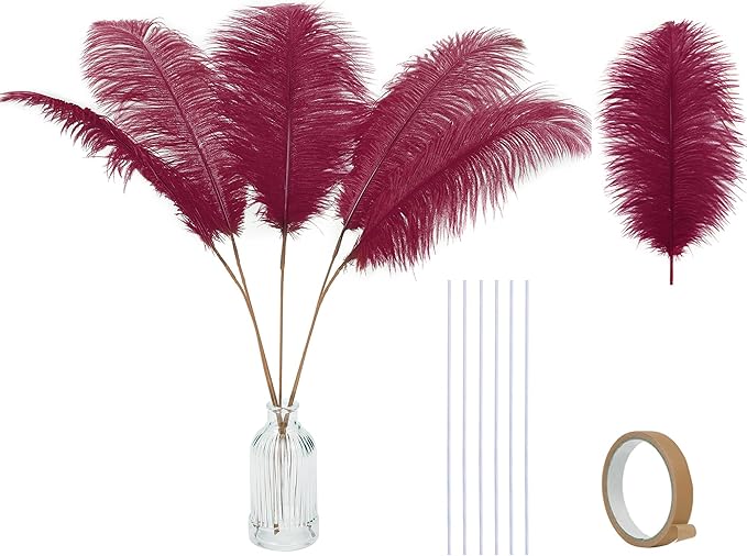 Holmgren Burgundy Ostrich Feathers Bulk by Holmgren