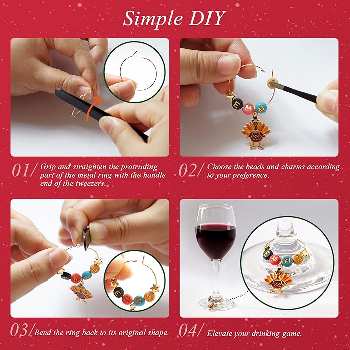 DIY Wine Glass Charms Kit, Glass Identifiers - Image 4