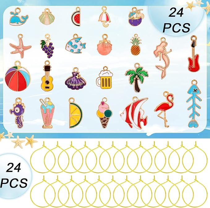 SANNIX 24pcs Wine Glass Charms - Image 4