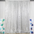 ShinyBeauty Sequin Curtains Silver 4FTx8FT Sequin Photo Backdrop Silver Sequin by ShinyBeauty