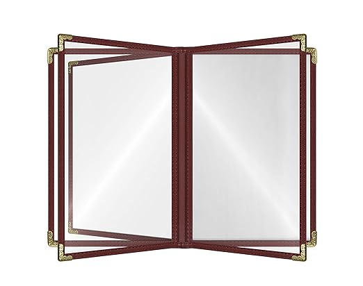 Goodsmart Restaurant Menu Covers – 25 Pack Burgundy 10-View 8.5" x 11" Cafe by ACISuperPower