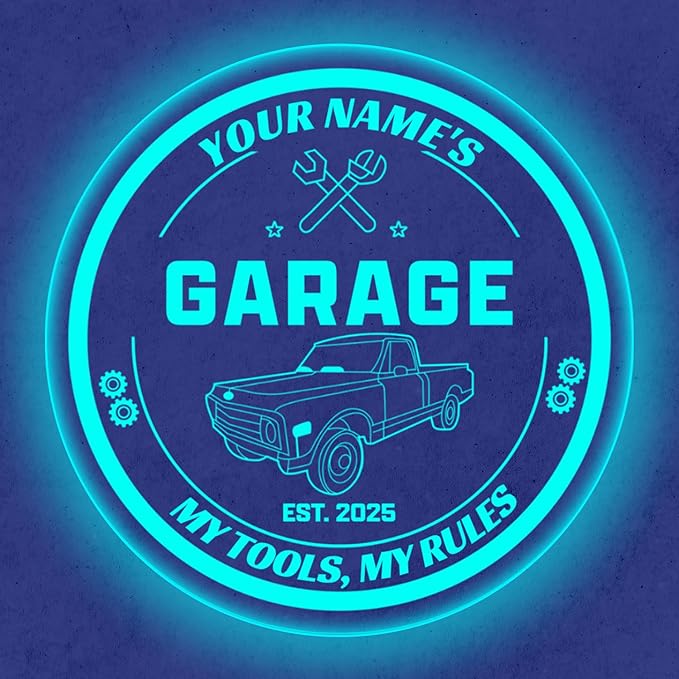 Custom Pickup Truck Garage Sign – Personalized LED Color Changing Acrylic Wall - Image 8