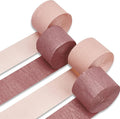 PartyWoo Crepe Paper Streamers 4 Rolls 328ft, Pack of Pink and Rose Gold Crepe by PartyWoo