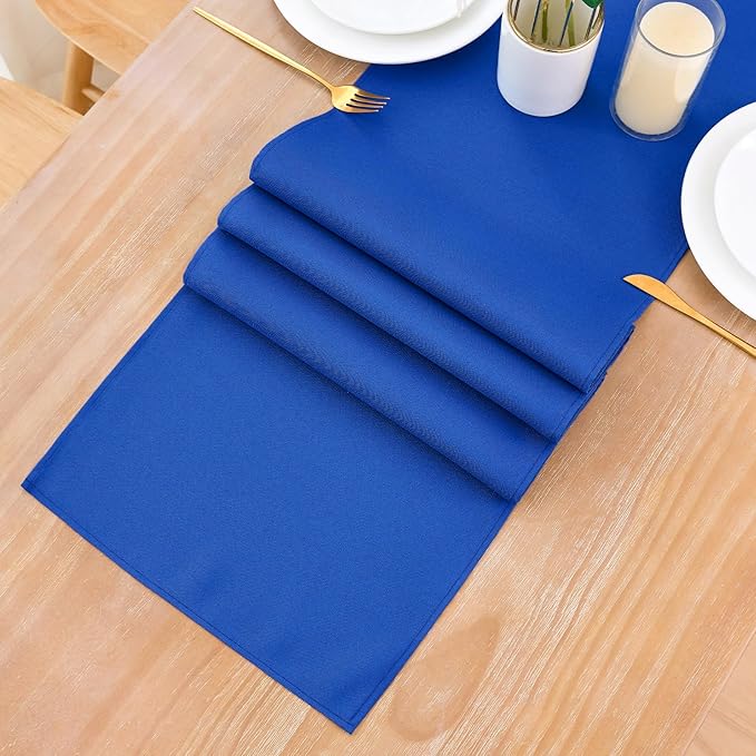 2 Pack Blue Table Runner 12 x 72 Inch Solid Color Farmhouse Runners Coffee - Image 8