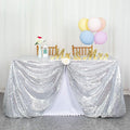 ShinyBeauty Sequin Tablecloth Silver 72''x72'' Square Glitter Table Cover by ShinyBeauty