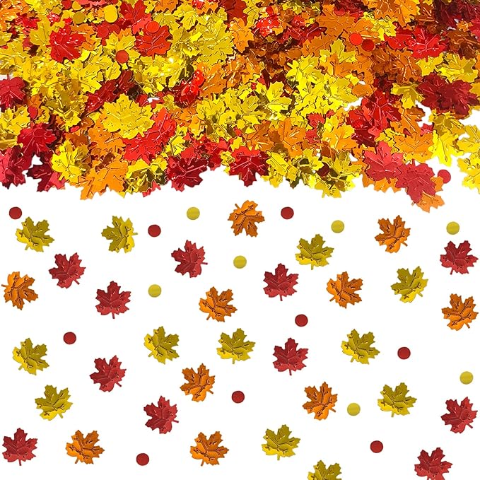 1500 Pcs Autumn Fall Table Confetti, Maple Leaf Decor Harvest Thanksgiving by Rvdxur