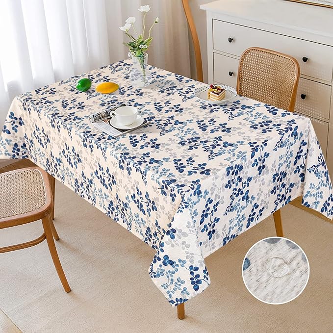 MYSKY HOME Floral Print Rectangle Tablecloth Waterproof Rectangular Table Cloth by MYSKYHOME