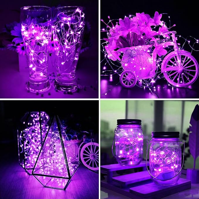 ZGWJ 100 Pack Fairy Lights Battery Operated, 7ft 20 Mini LED Fairy String - Image 5