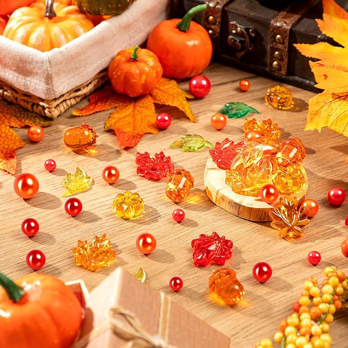 120Pcs Fall Vase Filler, Thanksgiving Faux Pearls - Image 3