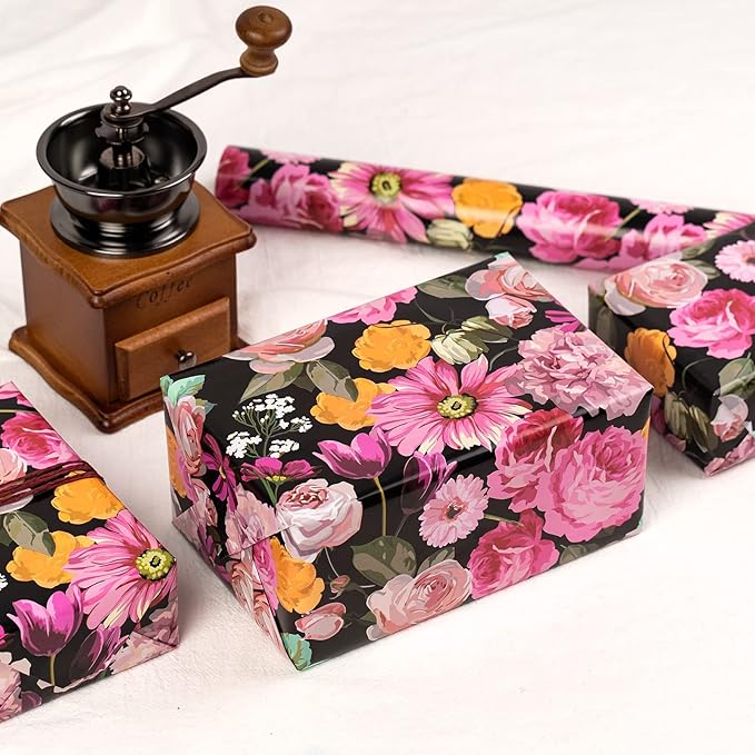 WRAPAHOLIC 30 Inch Jumbo Reversible Floral Wrapping Paper - Image 5