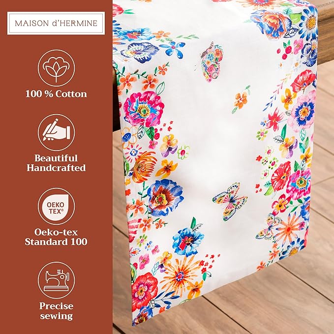 Maison d' Hermine Table Runner 100% Cotton Single Layer Table Runners 72 inches - Image 2
