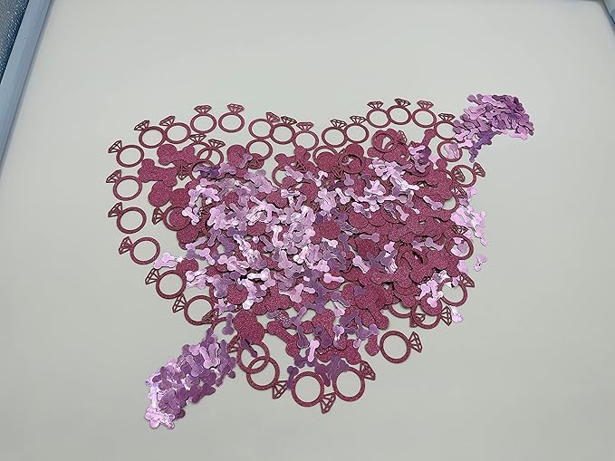 801 Pcs Rose Pink Glitter Cute Sprinkle Confetti Party Decoration - Image 4
