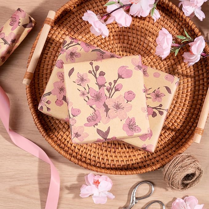 RUSPEPA Cherry Blossom Wrapping Paper Roll - Image 5