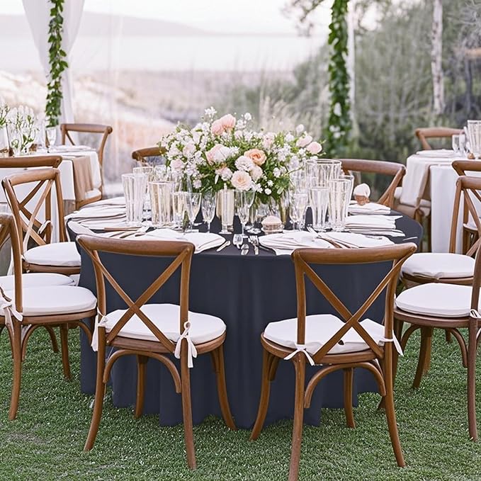 10 Pack Black Round Spandex Tablecloths - Image 6