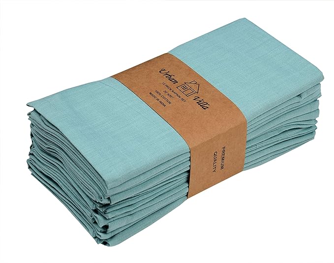 Urban Villa Easter Napkins Aqua Color Cloth Napkins Oversized 20x20 Inches 100% - Image 9