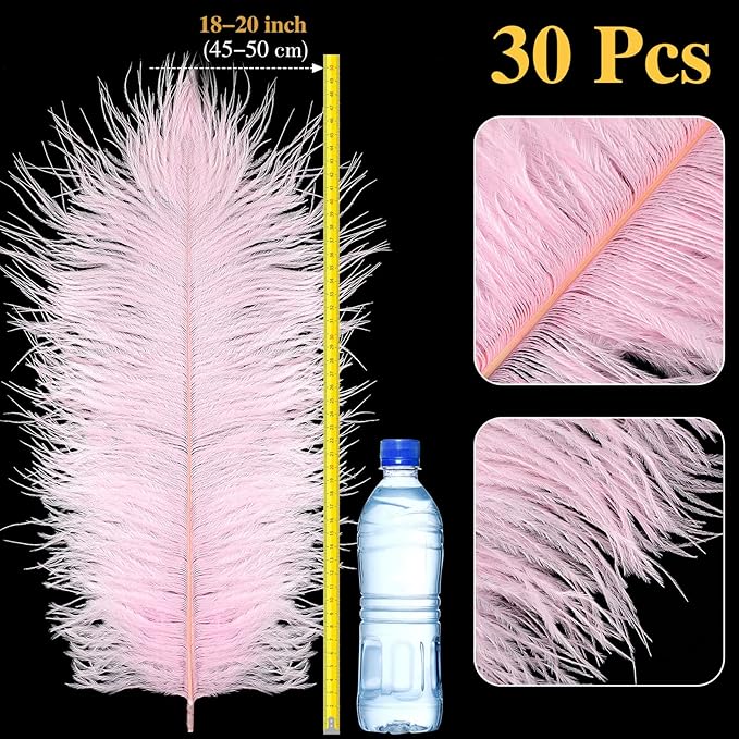 Retrowavy 30 Pcs 18-20 Inch Large Natural Ostrich Feathers Bulk - Image 2