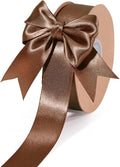 LaRibbons Brown Ribbon 1 Inch 25 Yards Luxury Double Faced Mocha Mousse Silk by LaRibbons