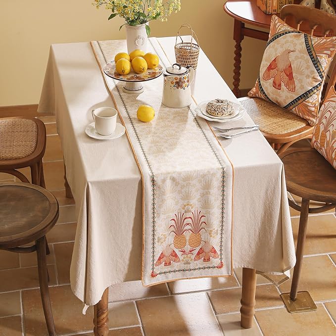 patdrea Designer Tropical Linen Table Runner 102 Inch Long, Decoration - Image 3