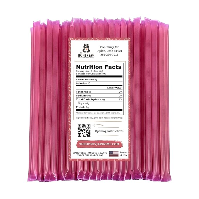 The Honey Jar Raspberry Flavored Honey Sticks - Image 2