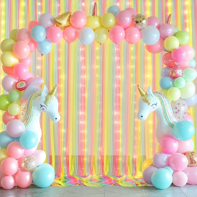 Rainbow Tulle Backdrop Curtain - Image 5