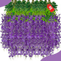36 Pack Purple Wisteria Hanging Flowers, 3.44 Ft Fake Hanging Flowers, by ZEBMOON